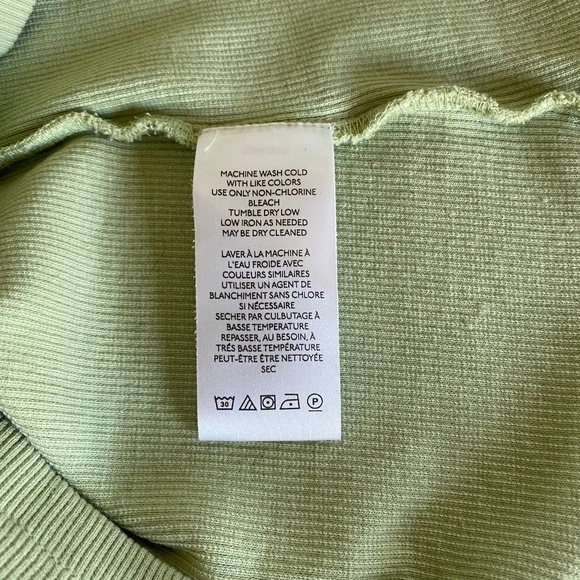 By Anthropologie Ruffled Shirt Blouse Top Solid Ribbed Long Sleeve M NWOT - Picture 6 of 8